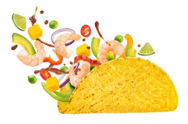Colorful shrimp tacos